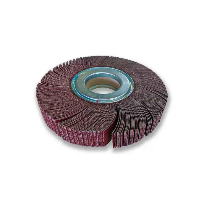 ABRASIVE FLAP WHEELS with corundum on flanges