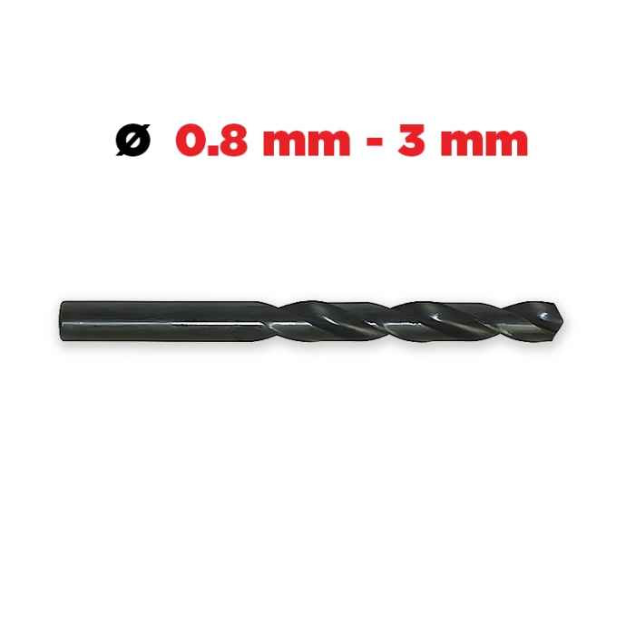 FORETS HSS 960 acier rapide Ø 0.8 à 3.0 mm.