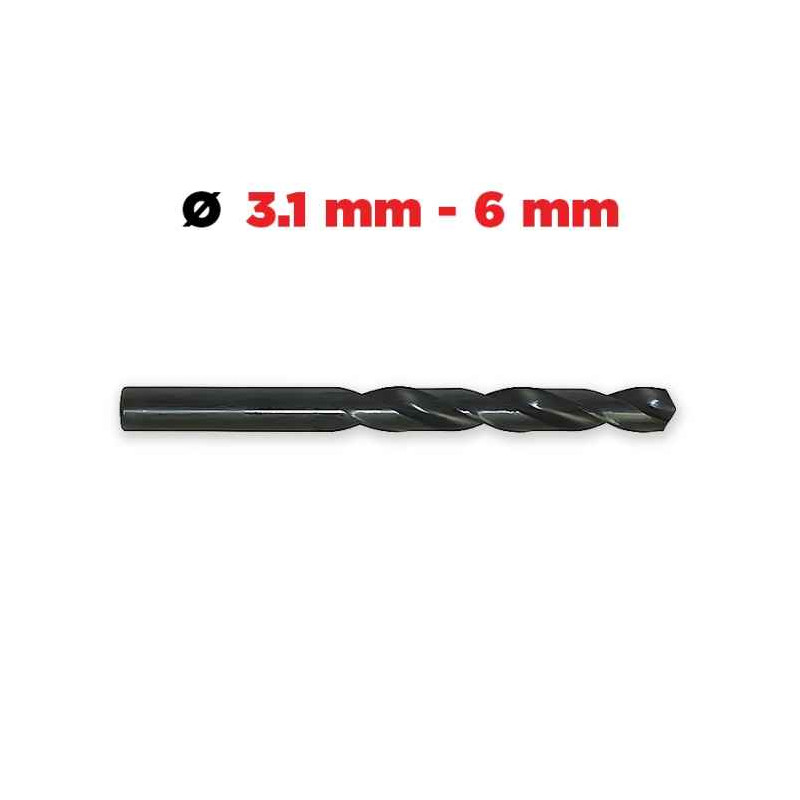 FORETS HSS 960 acier rapide Ø 3.1 à 6 mm.